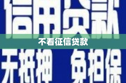 即墨不看征信贷款