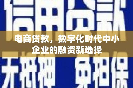 即墨电商贷款，数字化时代中小企业的融资新选择