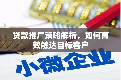 即墨贷款推广策略解析，如何高效触达目标客户