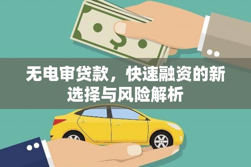 即墨无电审贷款，快速融资的新选择与风险解析