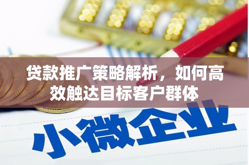 即墨贷款推广策略解析，如何高效触达目标客户群体