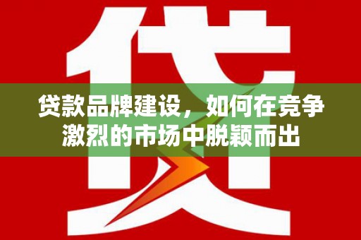 即墨贷款品牌建设，如何在竞争激烈的市场中脱颖而出
