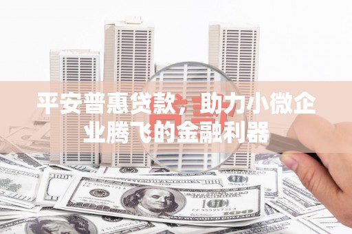 即墨平安普惠贷款，助力小微企业腾飞的金融利器
