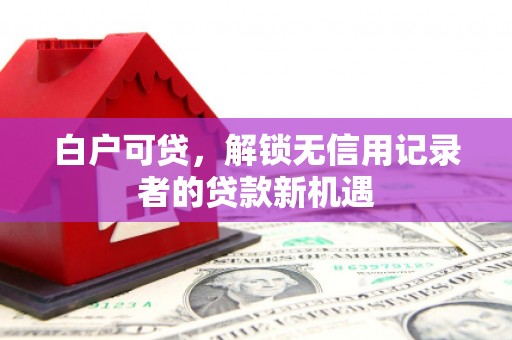 即墨白户可贷，解锁无信用记录者的贷款新机遇