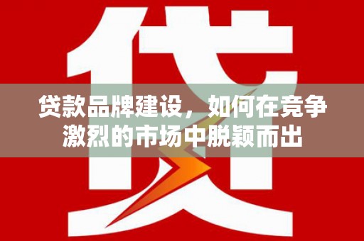 即墨贷款品牌建设，如何在竞争激烈的市场中脱颖而出