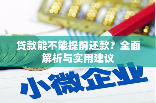 即墨贷款能不能提前还款？全面解析与实用建议